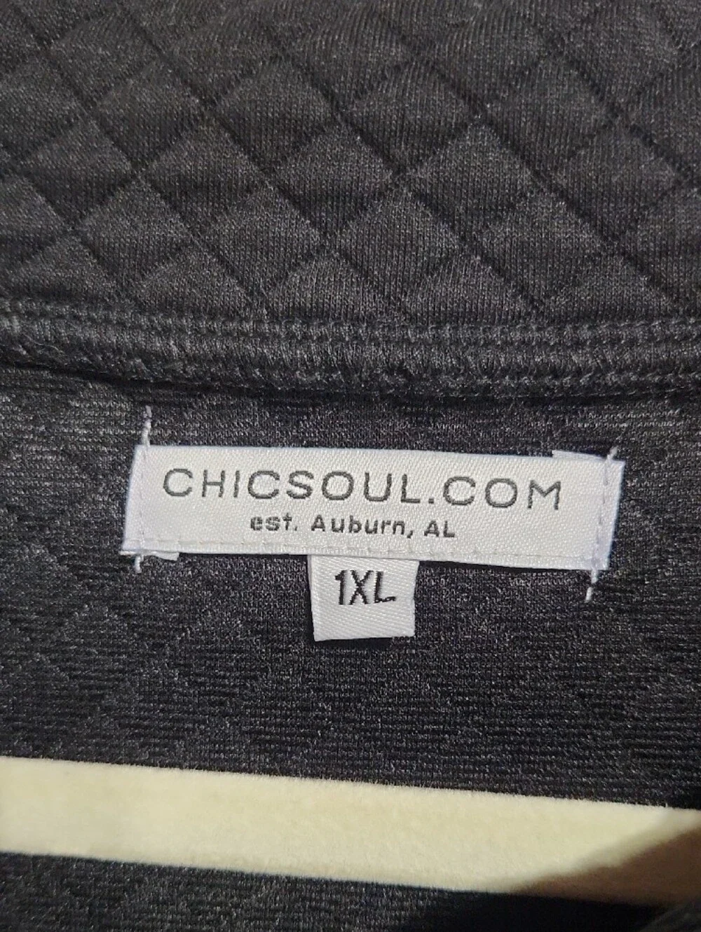 1XL Chic Soul Quilted Black Pullover